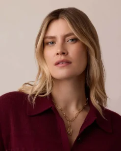 gorjana Zoey Statement Link Necklace 18k Gold Plated Hot